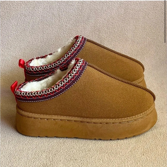 Suede Platform “Tazz” Slippers - Picture 1 of 4